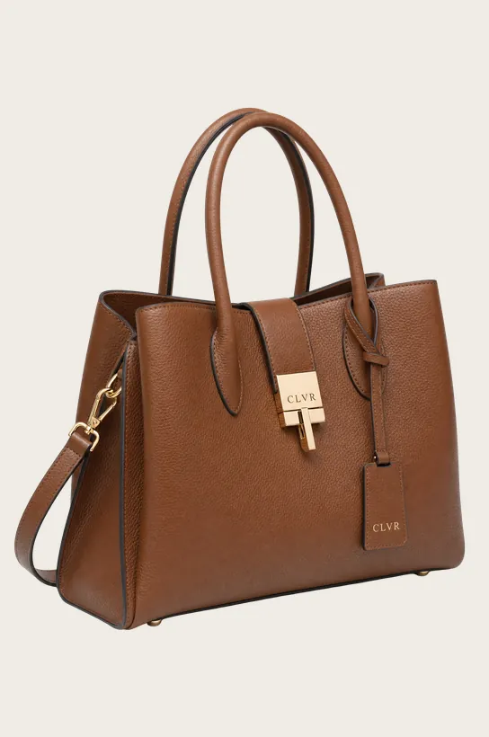 Freisteller: braune Ledertasche